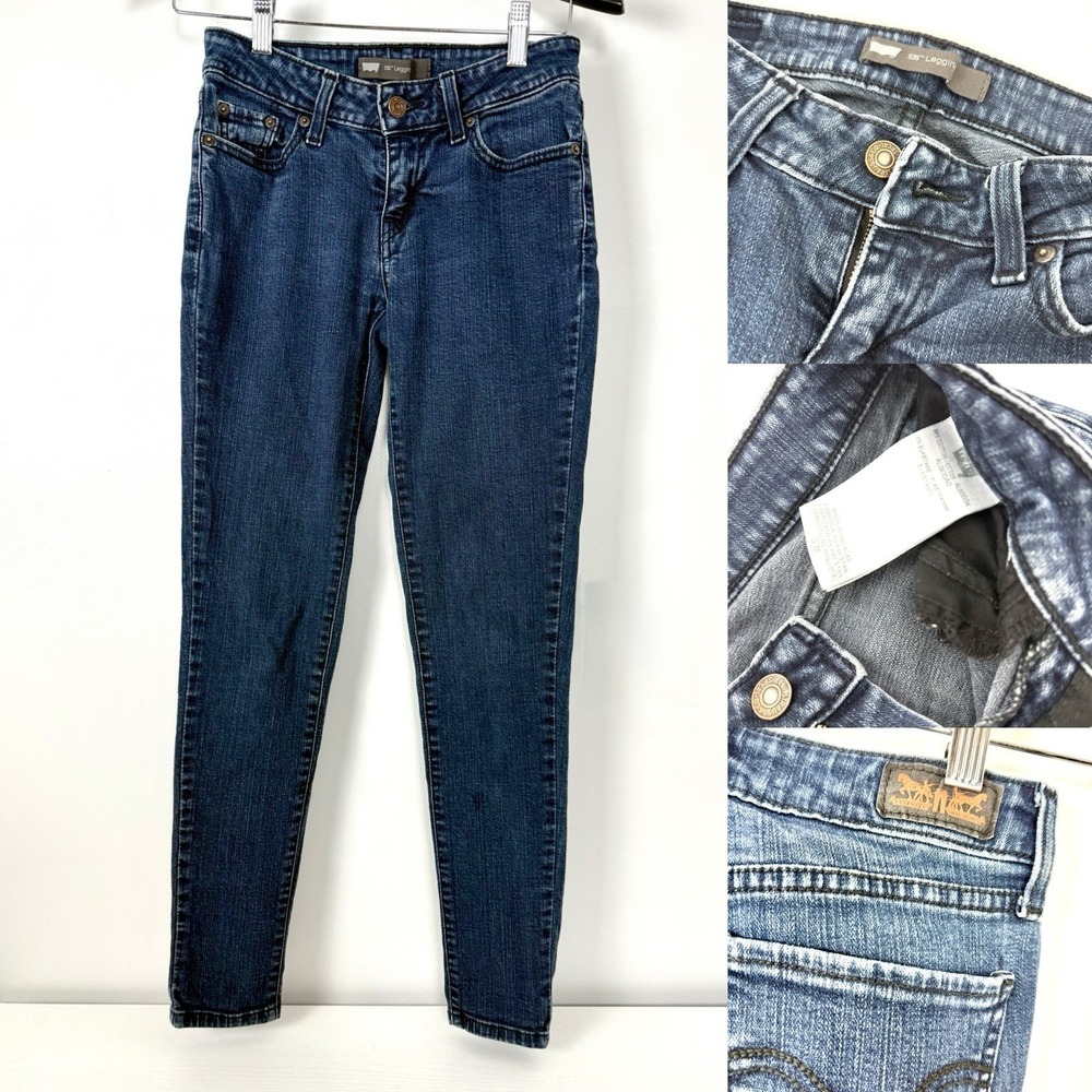 Levi's 535 Legging Jean Size 3M Skinny Jegging Stretch Heavy Stitching Cute